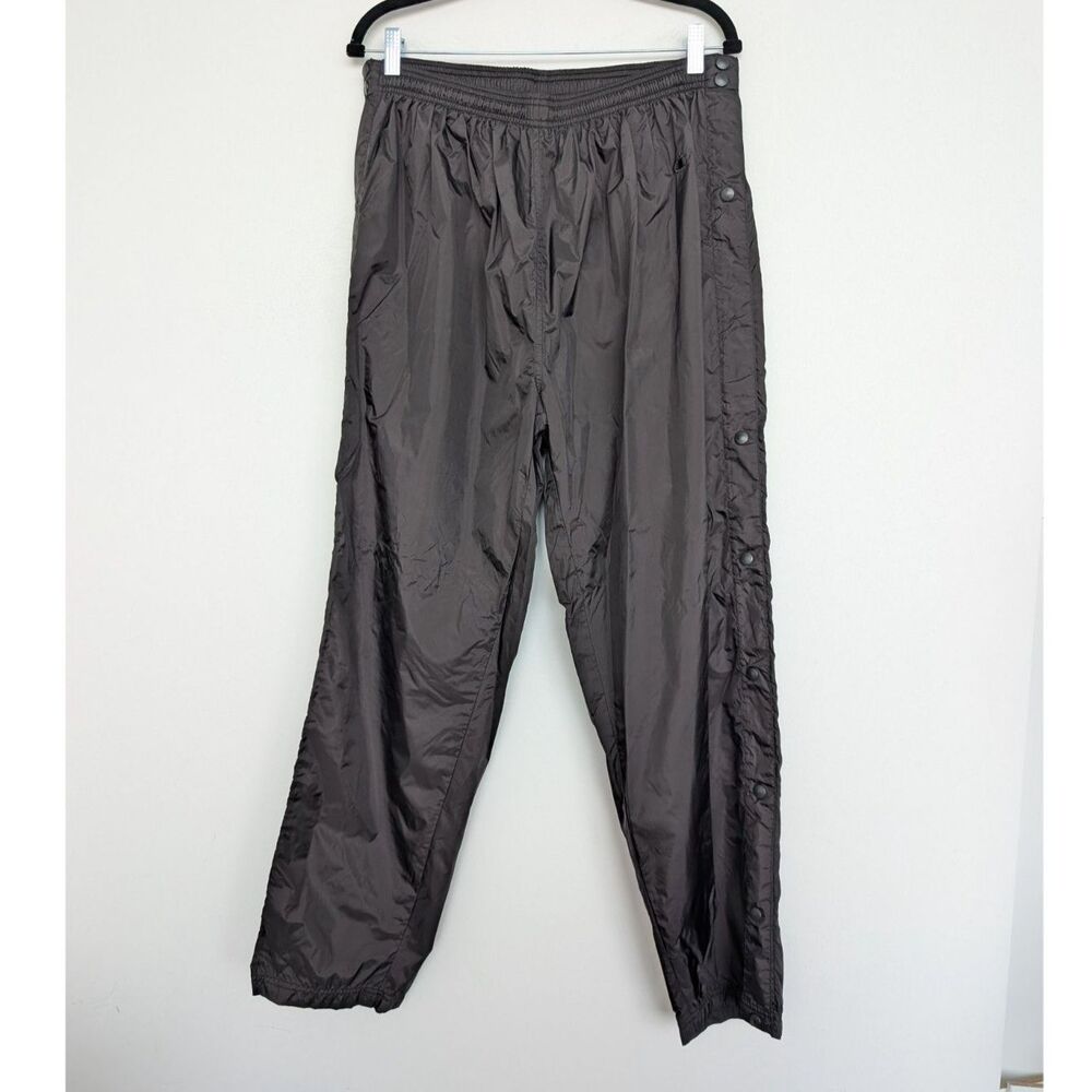 Vintage Champion Snap Button Utility Nylon Track Pants Elastic Waist Sz XL